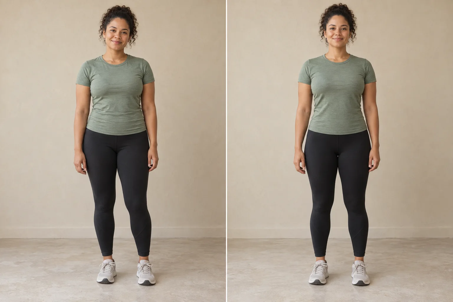 Record A in an illustrative, AI-generated body comparison. Record B in an illustrative, AI-generated body comparison.